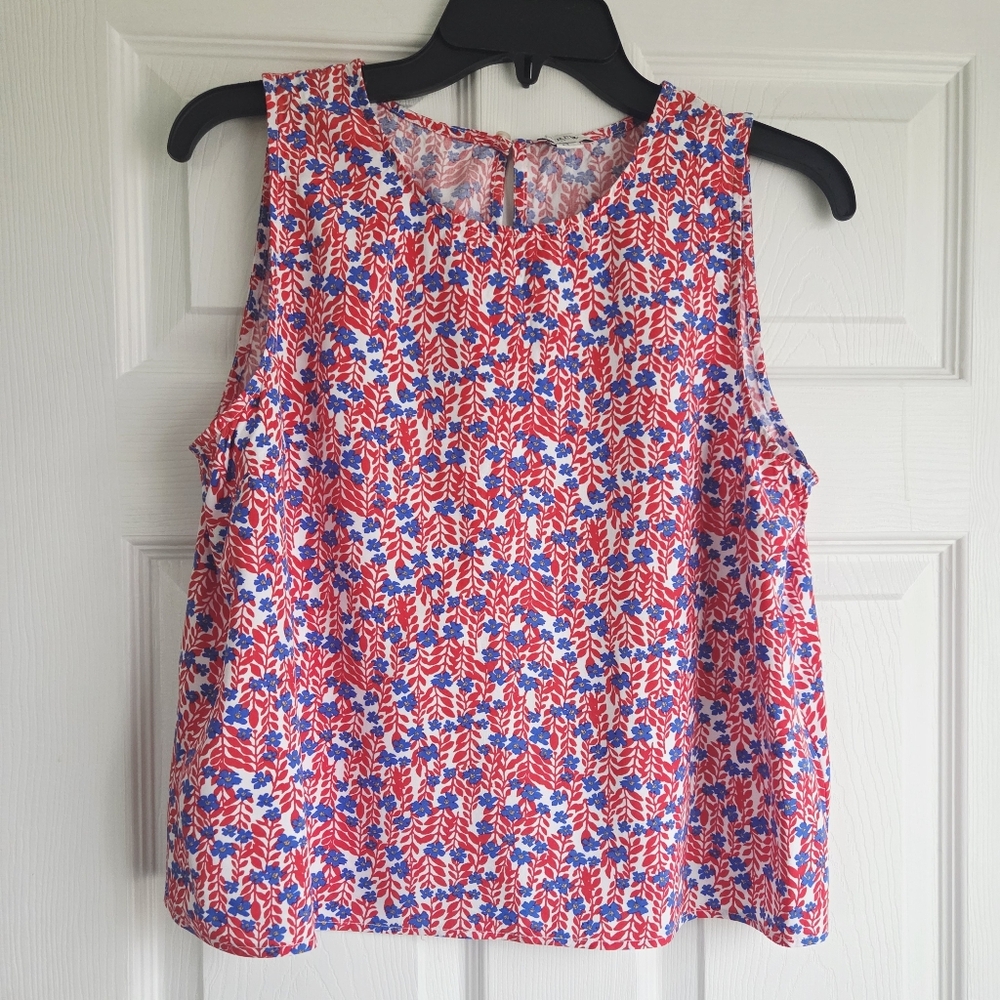 J. Crew ✨️ Viscose Sleeveless Women's Tank Top with Floral Print size M